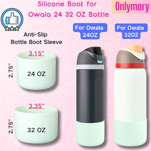 Silicone Protective Boot for 24 oz Water Bottle - Anti-Slip Sleeve - Mint Green