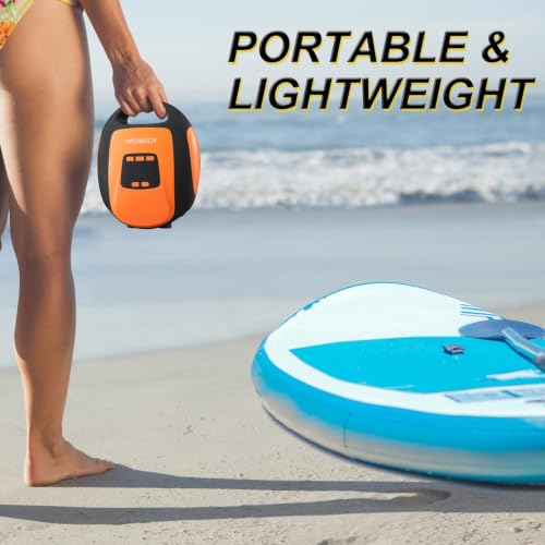 Electric Paddle Board Pump - 20PSI Air Compressor, Orange