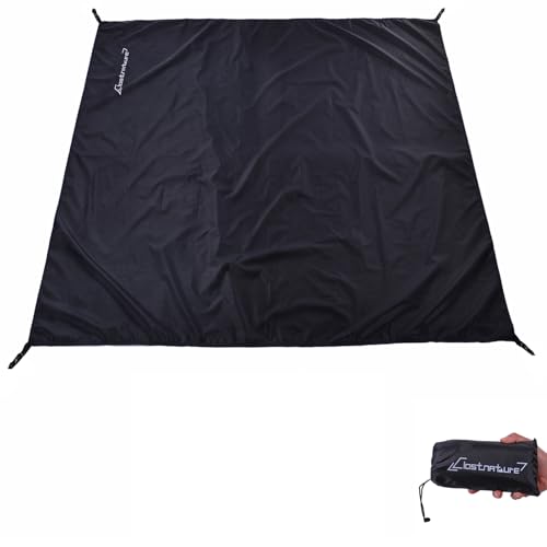 Clostnature Heavy Duty Tent Footprint Floor Saver 87'' x 75'' Black Camping Tarp