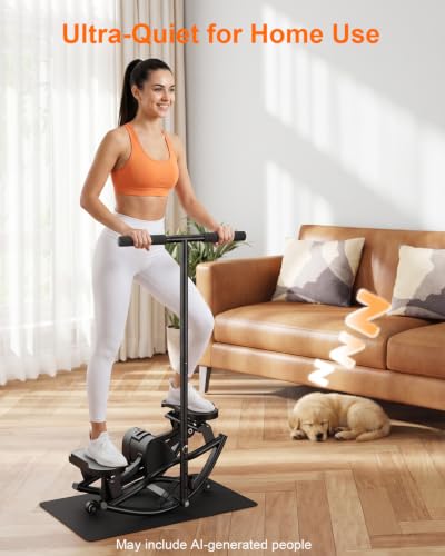 Lateral Rock Stepper Exercise Machine with Resistance Bands - Black