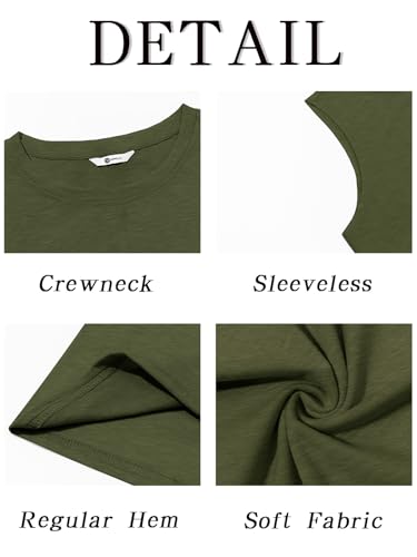 Men's Sleeveless Workout Tank Top - Army Green, X-Large