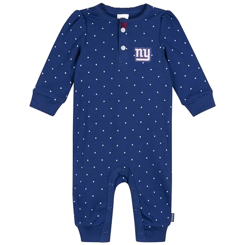 NFL Baby Girls Footless Coverall - New York Giants, 0-3 Months