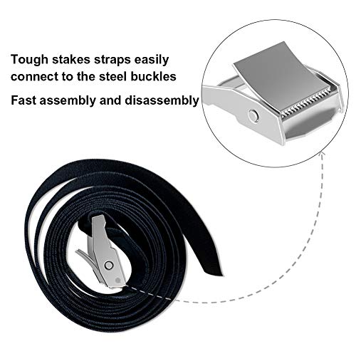 Heavy Duty Trampoline Anchor Kit - 4-Pack Windproof Stakes with T-Hook