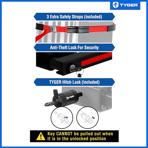 Folding Hitch-Mounted Ski & Snowboard Rack - Carries 6 Skis or 4 Boards