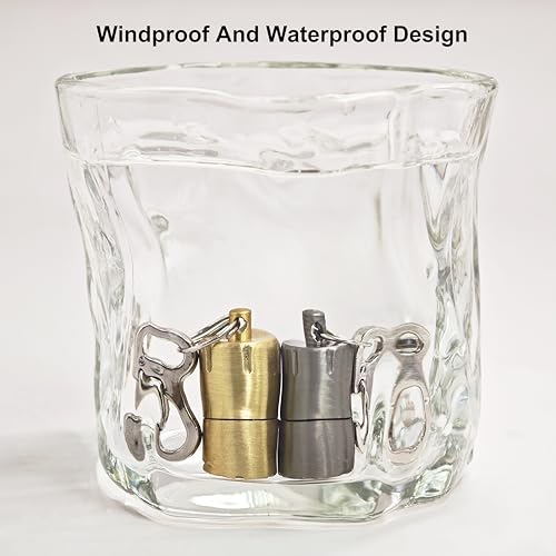 Mini Waterproof Keychain Lighters - Black & Gold (2-Pack)