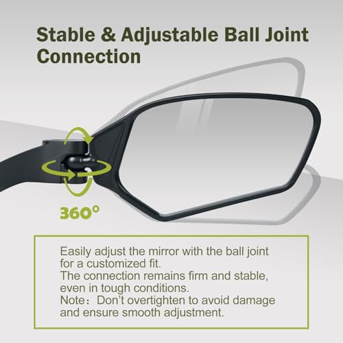 Adjustable Handlebar Bike Mirrors - HD Shatterproof, 360° Rotatable, A Pair