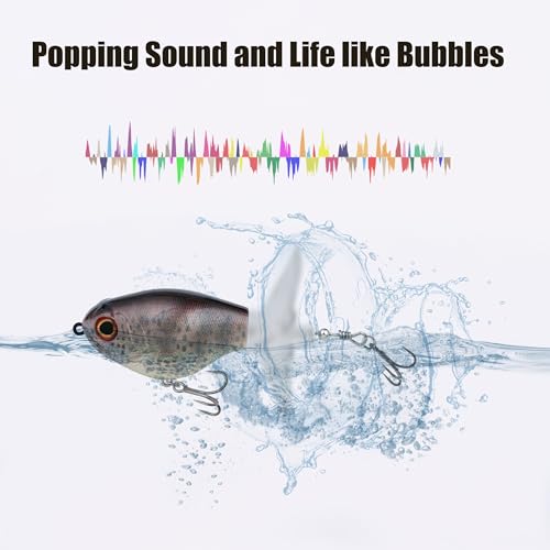 EXAURAFELIS 3.74" 0.56oz Topwater Bass & Pike Popper Lure with Tackle Box