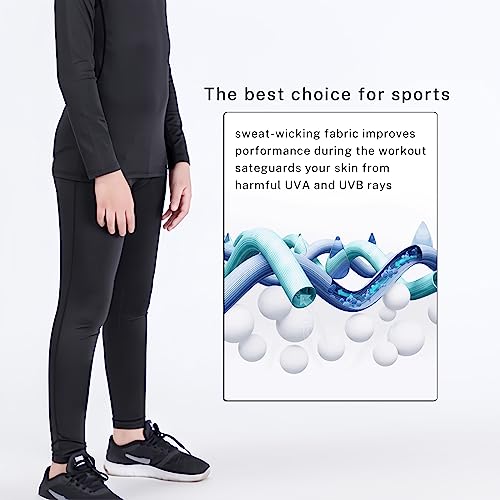 Boys' Youth Compression Leggings Pants - Athletic Base, Medium Black 1 Pack