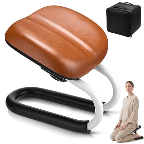 Adjustable Meditation Bench with Carrying Bag - Brown