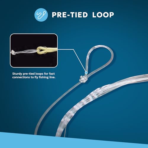 9FT Tapered Leader Line for Fly Fishing - 5X Strength, Clear Nylon
