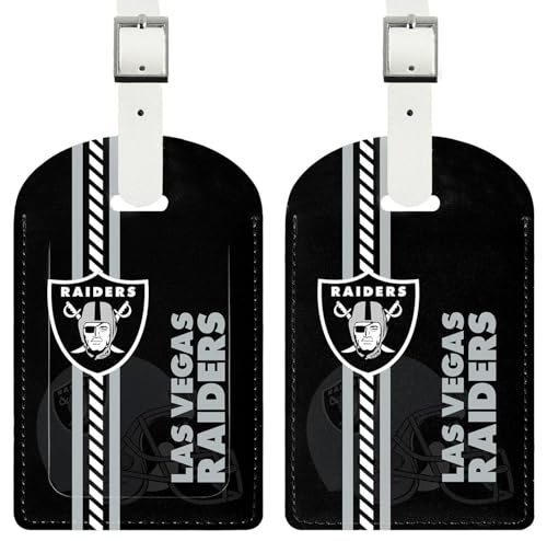 Football Themed Luggage Tags - 2 Pack PU Leather Suitcase Tags