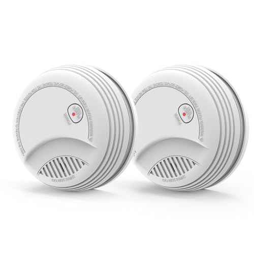 Fire Alarms Smoke Detectors, Photoelectric Sensor Smoke Alarm Battery Operated, Fire Alarm with Test Button & Low Battery Signal, LED Warning Light 85 dB Alarm Sound for Bedroom and Home, 2 Pack