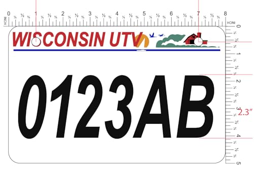 UTV License Plate - Personalized Wisconsin Design Without Frame
