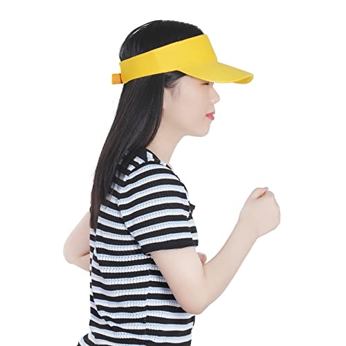 Rbenxia 5 Pack Adjustable Sun Visor Hats for Men Women - Medium Orange, Yellow, Green, Red, Rose Red