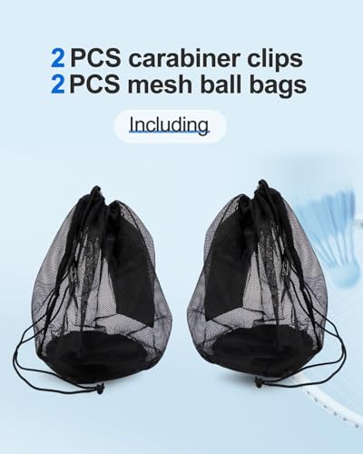 2Pcs Mesh Ball Bag for Sports - Basketball, Soccer, Volleyball - Black