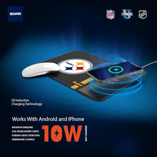 Wireless Charging Mouse Pad with Team Logo - Qi Certified 10W