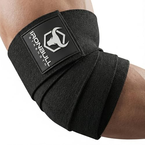 Elbow Wraps for Weightlifting - 50" Elastic Support - Black