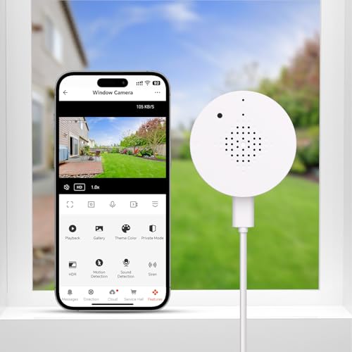 2K Window Camera for Home Security with Full Color Night Vision, 2.4GHz WiFi Indoor Security Cameras, Human & Motion Detection, 24/7 Monitoring, 2 Way Talk, Easy Install