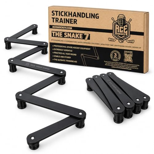 ACE HOCKEY Snake 7 Stickhandling Trainer - Dryland Hockey Puck Control Aid