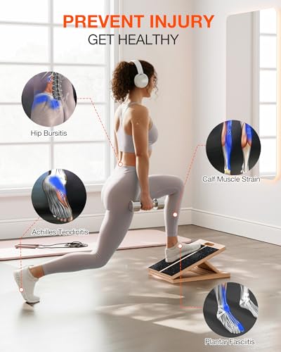 Portable Wooden Slant Board for Calf Stretching - Wood