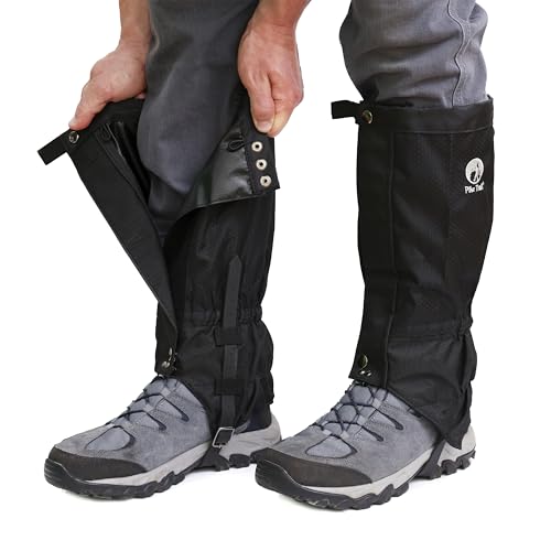 Adjustable Leg Gaiters - Lightweight Waterproof Leg Guards - Black