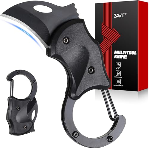 Compact Pocket Knife Keychain - Black EDC Gadget for Men