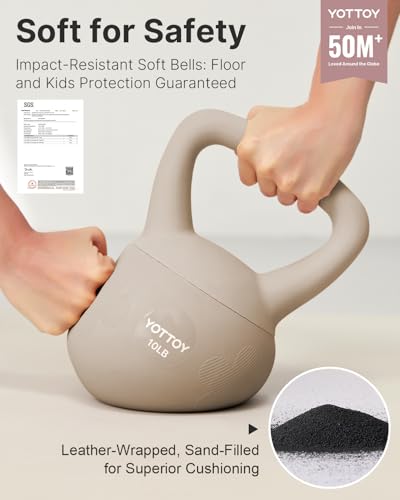 YOTTOY Soft Kettlebell for Home Workout with Wide Handle & Cushioned Base