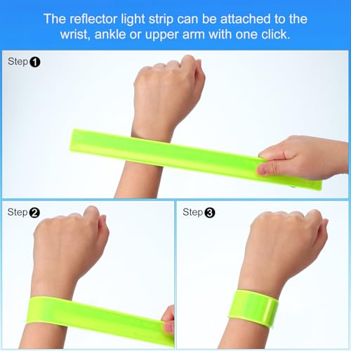 High Visibility Reflective Slap Bands - Yellow Safety Wrist Straps