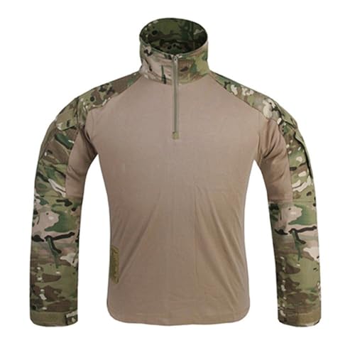 Men's Tactical Shirt - Gen3 Airsoft Combat Quick Dry Long Sleeve - Multi-Camo X-Large
