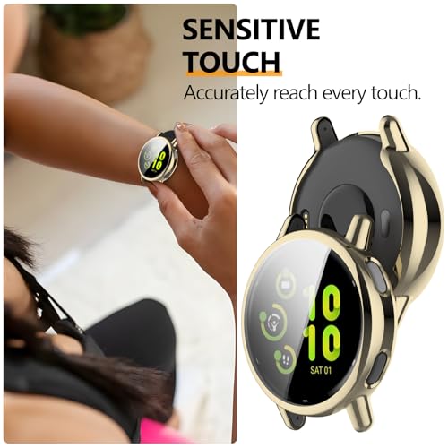 Soft TPU Screen Protector Case for Garmin Vivoactive 5 - 2 Clear + 2 Gold