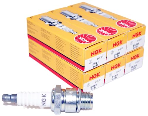 NGK 6431 BU8H Spark Plugs 6-Pack for Mariner & Mercury Outboard Engines