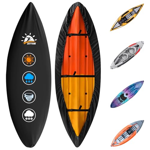 Zettum 15 Ft Waterproof Heavy-Duty Kayak Cover - Canoe & Paddle Board Protector