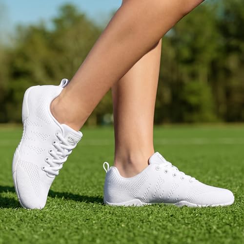 Stelle Girls & Women Cheer Shoes Lightweight Sneakers White 13 Little Kid