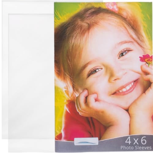 4x6 Photo Sleeves - 100 Pack for Postcards & Pictures