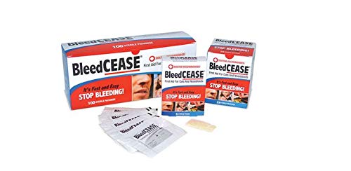 BleedCEASE First Aid Pack of 25 Sterile Nosebleed & Wound Packing, Adhesive