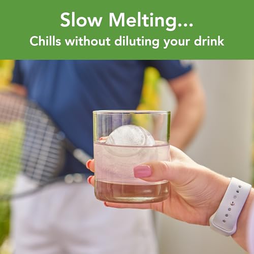 Tennis Ice Cube Molds - Pack of 2 Large Silicone Spheres