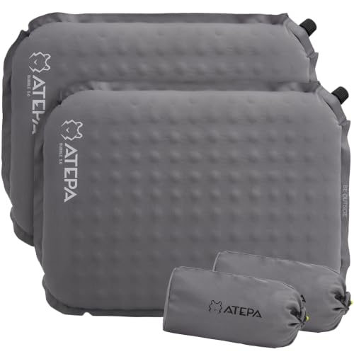 ATEPA 2 Pack Inflatable Seat Cushions - Portable, Soft & Waterproof for Stadium & Outdoor Use