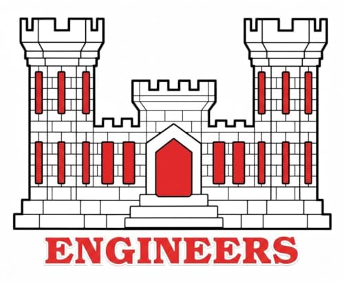 US Army Engineer Branch Decal - Durable Vinyl Military Sticker