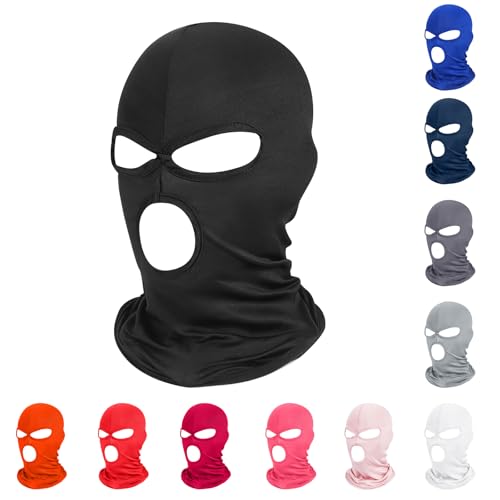 Thin Full Face Ski Mask Balaclava for Men & Women - Black
