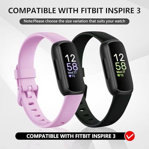 Suoman Black 4 Pack Fitbit Inspire 3 Screen Protector Cases - Full Cover TPU