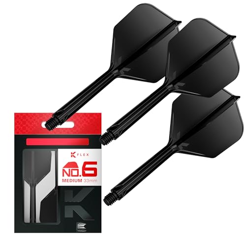 K-Flex Integrated Dart Flights & Shafts - Medium Black, 3-Pack