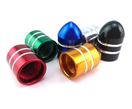 24pcs Colorful Aluminum Bicycle Tire Valve Caps - Schrader