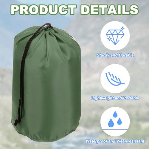 PATIKIL Waterproof Outdoor Stuff Sack - Dark Green 14x26 Inch Lightweight Storage Bag for Camping & Hiking