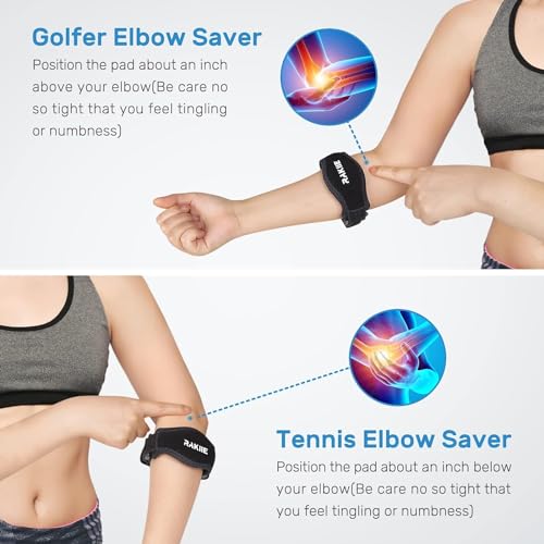 Tennis Elbow Brace with Adjustable Strap - Blue