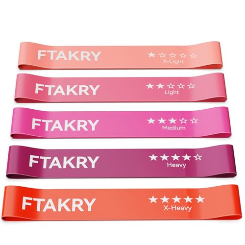 Natural Latex Resistance Bands Set - 5 Levels for Home Fitness - Pink