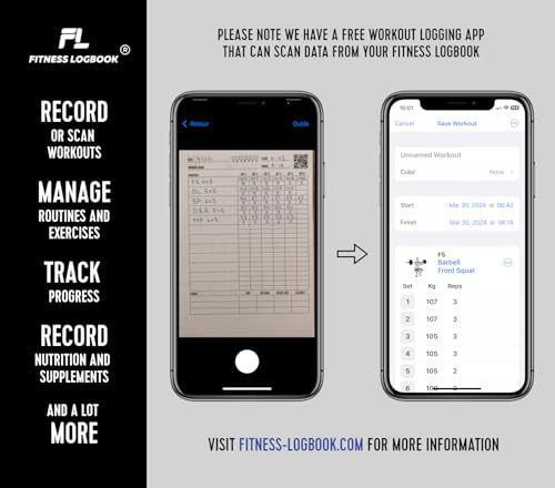 A5 Undated Fitness Logbook - Black Plastic Workout Journal