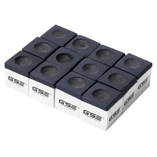 Billiard Pool Cue Chalk 12-Pack - Professional Quality, Black