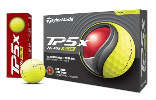 TaylorMade TP5x Golf Balls Yellow 1 Dozen Previous Season Performance