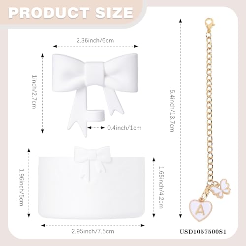 Silicone Bow Straw Cover for 10mm Tumbler Straws - White