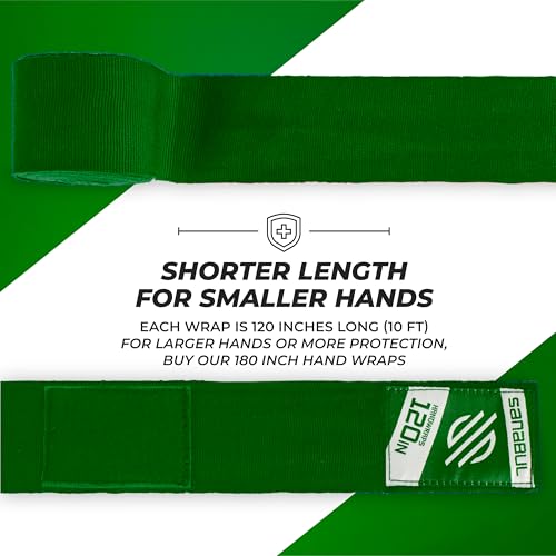 120-Inch Elastic Boxing Hand Wraps - Forest Green